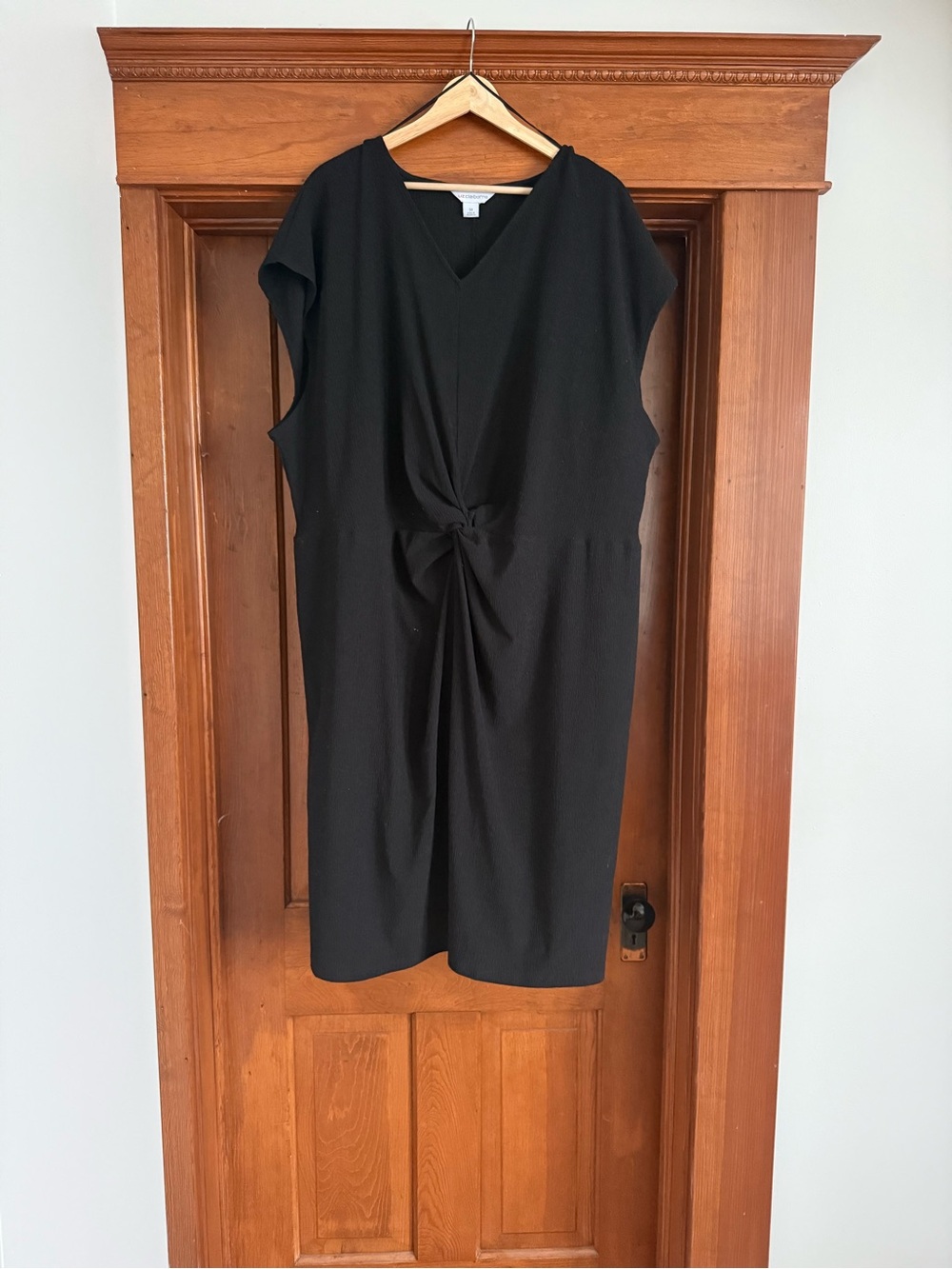 Liz Claiborne Black Twist-Front Sheath Dress